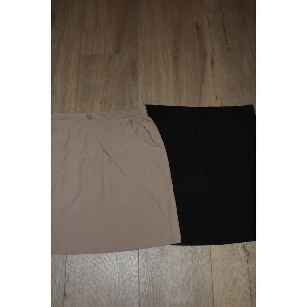 Tilley Womens Skort 2 Pack Khaki Black Size Large Recycled Stretch Hiking Travel